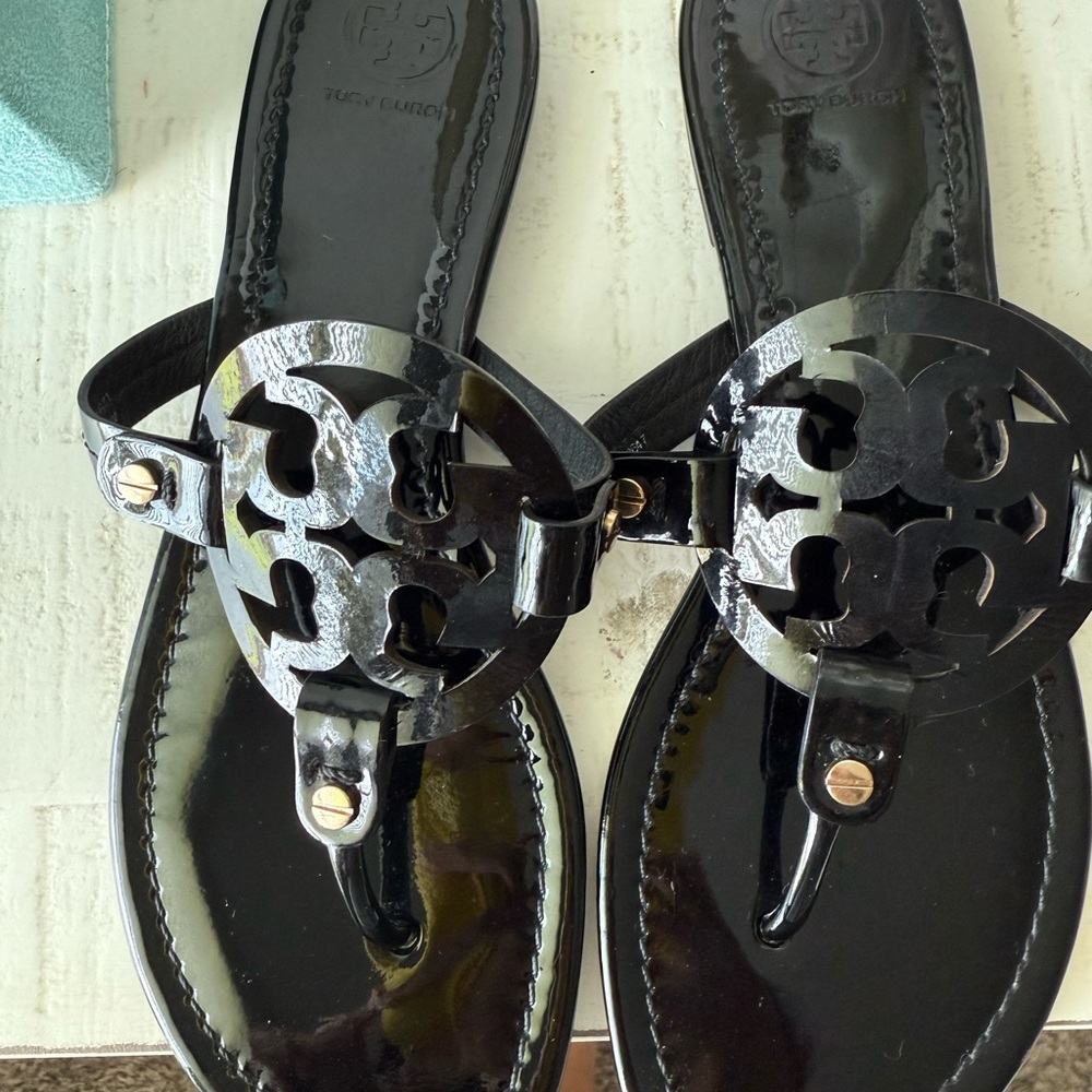 Tory Burch Patent Leather Miller Sandals